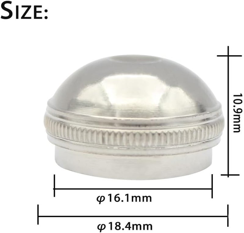 CCeCCe 2 Pack C Flute Head Crown Replacement Parts Nickel Silver Plated Flutes Headjoint Screw Cover End Cap for Flute Head Joint Mouthpiece Cork Plugs 16 Keys Closed Hole C Flutes Orchestra - Image 2